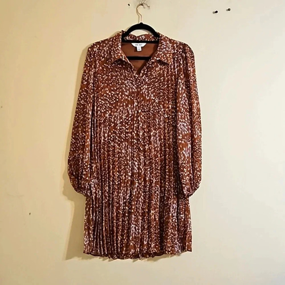 Nine West Pleated Georgette Dress - Picture 1 of 5